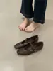 Zapatos de Salón Individuales con Tacón Grueso Estilo Francés y Pliegues para Mujer, Modelo Nuevo Primavera 2026, Correa Única Punta Cuadrada Baja Versátiles Zapatos Mary Jane