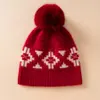 Chapéu de Cashmere Puro Chapéu de Tricô Feminino Chapéu com Pom Pom de Pelo Chapéu com Proteção para Orelhas Chapéu Quente Chapéu de Lã para Ciclismo ao Ar Livre Chapéu para Frio