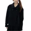 Abrigo de Lana de Color Sólido con Solapa Estilo Académico Moda Retro ins Transfronterizo Otoño/Invierno Casual de Calle Abrigo