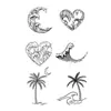 Ola de Amor Palmera Creativa Calcomanía de Tatuaje Herbal Impermeable y a Prueba de Sudor Larga Duración Estilo Tropical Tatuaje de Alta Gama para Hombres y Mujeres