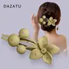 Grampo de Cabelo Grande com Flor Estilo Popular Tendência Presilha para Mulheres Parte de Trás da Cabeça Penteado Presilha Bico de Pato Novo Modelo de Presilha