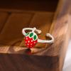 Moda dulce lindo fresa personalidad fruta anillo abierto mujeres mayoreo