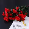 Buquê Artificial de Azaleia de Sete Ramos, Arranjo Floral para Sala de Estar, Decorações de Canteiros de Flores para Atmosfera Externa de Shopping