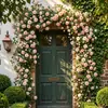Enredadera de rosas artificiales transfronteriza, enredadera de flores artificiales de plástico, flor artificial de seda para decoración de bodas y del hogar, guirnalda de rosas artificiales