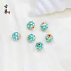 Contas de Laca Cloisonné de 8mm, Contas Soltas com Esmalte Gotejado, Banhado a Cobre com 18K, Contas Espaçadoras na Cor Azul Queimado, Para Pulseira Colar DIY