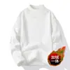Suéter de Veludo Gola Média Masculino Inverno Novo Forrado de Lã Espessurado Quente Gola Média Tricotado Camisa Base Solto