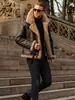 Chaqueta de Cuero Sintético Gamuza 2023 Sitio Web Independiente Gamuza Piel Artificial Abrigo Engrosado Chaqueta de Hombre Invierno Nueva Llegada