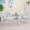 Conjunto de Três Peças de Cadeira de Rattan, Mesa e Cadeiras de Varanda, Cadeira de Lazer, Cadeira de Rattan para Sala de Estar Externa, Mesa de Centro, Cadeira Giratória, Mesa Redonda, Conjunto de Cinco Peças, Rattan Sintético
