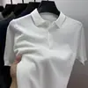 Camiseta de manga corta lisa con estampado de piñas de verano, polo transpirable juvenil de cuello camisero, top casual de punto de manga corta para hombre
