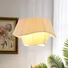 Lámpara de Dormitorio Vintage Color Crema Estilo Francés, Modelo Nuevo 2026 para Dormitorio Principal Lámpara de Habitación de Tela, Candelabro de Moda para Sala de Estar