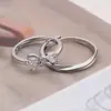 Anillos de Pareja de Pajarita para Hombres y Mujeres, Anillos Sencillos y de Alta Gama Incrustados con Diamantes para el Dedo Índice, Anillos Abiertos de Moda y Versátiles