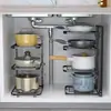 Estante para Ollas para Guardar Utensilios de Cocina, Estante de Almacenamiento para Cocina, Fregadero Multifuncional, Gabinete Doméstico de Múltiples Niveles, Colocación Ajustable de Ollas
