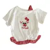 Nova Camiseta de Manga Curta KT Cat para Meninas Verão 2026, Top Fashionável Estilo Coreano, Camiseta Básica Fofa Tendência de Verão