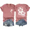 Amazon Ebay Nuevo Estilo de Verano para Mujer Casual Elegante Cuello en V La Vida es Mejor con la Camiseta de Manga Corta