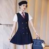 Ropa para Maestras de Jardín de Infancia Ropa de Otoño Traje para Maestras de Jardín de Infancia Mono Profesional para Maestras Vestido Camisa de Manga Corta Conjunto de Dos Piezas