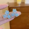 Pendientes de Borla de Uva de Flor de Aguja Plateada Estilo Bosque Tachuelas de Moda Pendientes de Lujo Ligero de Gama Alta con Sentido de Diseño Nicho