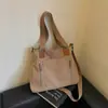 Bolso Tote de Lona Casual Simple Japonés con Múltiples Bolsillos Se Puede Llevar al Hombro, a Mano, Cruzado Gran Capacidad Ligero para Viajes Diarios Bolso de Mujer