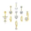 Deseo Amazon Aliexpress Set de 9 Piezas Hebilla de Media Luna Anillo para Ombligo Mariposa Botón de Ombligo Joyería para Piercing