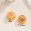 Estilo Chino Antiguo Dorado Goteo de Aceite con Carácter Fu Flor Dorado Agujero Pasante Espaciadores Cuentas Sueltas Pulsera Collar DIY Accesorios de Joyería