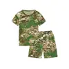 Roupa de Treino Físico Fire Camuflada para Crianças Secagem Rápida Manga Curta Shorts Treinamento Militar Alunos Acampamento de Verão Treinamento ao Ar Livre Roupa de Verão