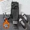 Pantalones vaqueros forrados de forro polar para mujer, cintura alta, elásticos, nuevos, engrosados, cálidos, ajustados, adelgazantes, ajustados, versátiles, tipo lápiz, pantalones de lápiz