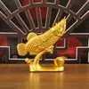 Figurinha de Peixe Dourado da Sorte de Ano Novo Yuanbao Artesanato Giratório Atrai-Riqueza Decoração para Sala de Estar Escritório Presente