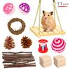 Resumen Set de Juguetes para Hámster Transfronterizo Mascota Conejo Cerdo Holandés Loro Jugar Molar Suministros de Madera Combinación