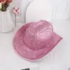 Atacado Transfronteiriço Amazon Novos Produtos Festa Chapéu de Cowboy Brilhante com Strass Festa Musical Chapéu de Jazz Chapéu de Cowboy Ocidental