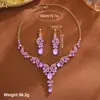 Conjunto de collar, pendientes y pulsera de joyería europea y americana, accesorios de boda nupcial de dos piezas de alta gama, suministro de comercio exterior transfronterizo