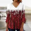 Nuevos Tops de Punto con Estampado de Copos de Nieve y Cuadros, Cuello en V, Manga Larga, Estilo Europeo y Americano, Transfronterizos, para Mujer, Otoño e Invierno 2025