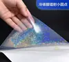 Película Laminadora Fría Autoadhesiva Tipo Rollo, Pegatinas Láser Plateadas Lisas para Empaque, Etiquetas de Sellado, Papel de Impresión Autoadhesivo, Hecho a Medida