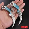 Juguete para Niños Cuchillo Garra de Águila Doble Cuchillo Dragón Dorado Cuchillo Garra Dorada Modelo de Aleación para Niño Arma No Filosa