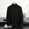 Suéter de Cachemira para Hombre Otoño/Invierno Cuello Vuelto Negocios Casual Edad Media y Joven Tejido Color Sólido Suéter Holgado Camiseta Base Top