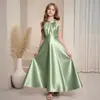 Vestido largo sin mangas con cinturón para niñas, de estilo transfronterizo, para verano, de anfitriona y de boda, vestido de banquete