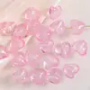 Coração de Vidro Perfurado Rosa Doce e Delicado Contas Soltas Pulseira Material DIY Colar Brincos Pingente Acessórios de Joias