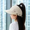 Chapéu de Sol Infantil, Boné de Baseball Respirável de Verão com Top Aberto, Chapéu de Sol com Proteção Solar para Rabo de Cavalo Alto para Meninas, Chapéu de Sol para Uso Externo, Fino