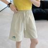 Shorts de Dachshund Bordados de Dopamina para Mujer, Verano Sueltos Deportivos Adelgazantes Seersucker Casual de Pierna Ancha