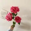 Simulación de Boda Serie Rojo Rosa Decoración de Banquete de Boda de Nicho Rosa Rosa Fila de Flores para Cabecera de Cama Diseño de Decoración del Hogar Flores Artificiales