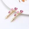 Accesorios para el Cabello Lacados Más Vendidos en Stock: Pinzas para el pelo de aleación para mujer, Pinzas de rana pintadas, Pinzas laterales florales, Adornos para el flequillo con pedrería