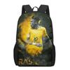 Mochila Messi Mundial de Fútbol Alrededores Mochila Escolar para Estudiantes Gran Capacidad Poliéster Mochila Reductora de Carga Bolsa para Computadora Dibujos Animados