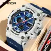Reloj Sanda Pantalla Dual Juvenil Multifuncional Luminoso Tres Zonas Horarias Pulsera Deportiva Resistente al Agua Cronómetro Segmentado Reloj Electrónico