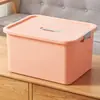 Caja de almacenamiento portátil caja de plástico con tapa para libros bocadillos caja organizadora caja de almacenamiento para ropa juguetes