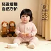 Ropa de primavera y otoño para bebé, mameluco de bebé con relleno de algodón, cálido, mameluco de tres capas engrosado, de manga larga, para niños y niñas, recién nacido