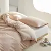 Funda de edredón de color liso, clase A, algodón puro, con patrón grande de ganso, pieza única, 100% algodón puro, adecuada para dormir sin ropa, individual/doble, dormitorio estudiantil, verano