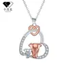 Knn-363 Colar de Elefante Mãe e Filho Estilo Europeu e Americano Transfronteiriço, Colar de Ouro Rosa de Alta Qualidade que Não Desbota Atacado