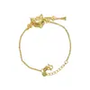 Pulseira de Raposa com Rosto de Jade Pintado a Ouro Prata Pura 9999 Pulseira de Flor Chinoiserie Prata Esterlina como Presente de Aniversário para Sua Namorada