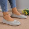 Comércio exterior grande tamanho mosca tecidos sapatos femininos primavera e outono 2023 nova cabeça redonda salto baixo preguiçoso casual mãe sapatos atacado