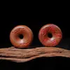 Pingente Peça para Pendurar Madeira de Jujuba Fulminada Cinco Montanhas Forma Verdadeira Fivela de Segurança Escultura Dupla Face Acessório de Cinábrio Dupla Face Pingente Invertido para Brincadeiras Culturais