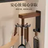 Gancho Giratorio de Cocina, Estante de Almacenamiento para Cucharas, Espátulas y Tablas de Cortar, Montaje en Pared Adhesivo Fuerte, Sin Taladro