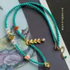 Collar Turquesa Estilo Chino Nuevo para Mujer, Cadena para Suéter, Modelo Popular Nuevo, Accesorio de Lujo Ligero de Nicho de Gama Alta